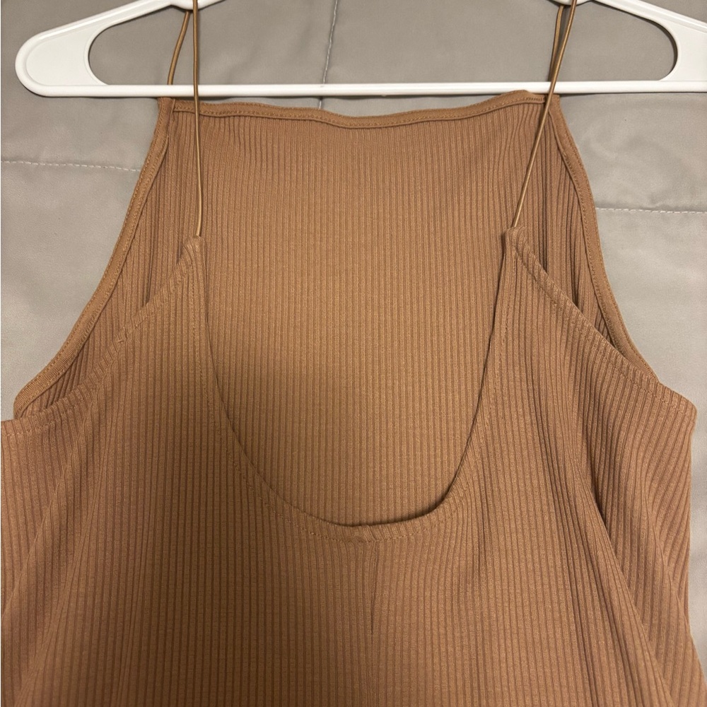 H&M Tan Ribbed Midi Dress - Picture 3 of 4